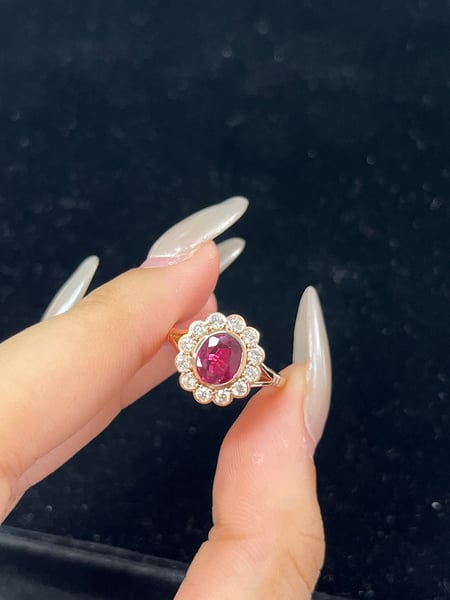 1.59 Carat Ruby 14K Pink Gold Ring