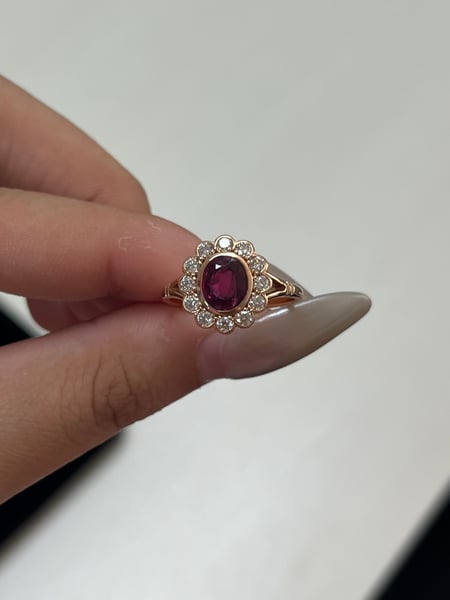 1.59 Carat Ruby 14K Pink Gold Ring