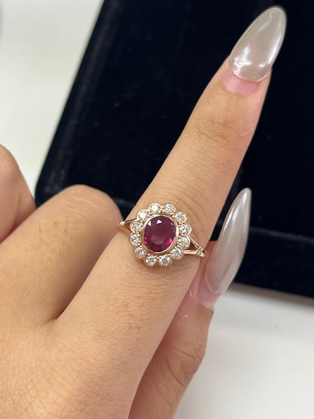 1.59 Carat Ruby 14K Pink Gold Ring