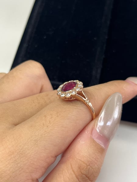 1.59 Carat Ruby 14K Pink Gold Ring