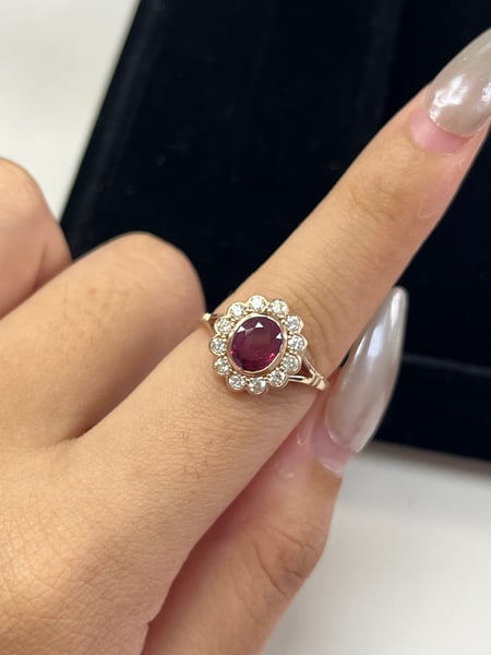 1.59 Carat Ruby 14K Pink Gold Ring