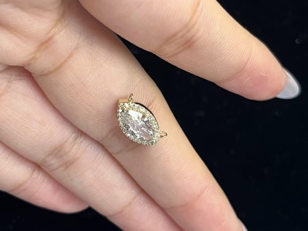 1.03 Carat Marquise Lab Diamond in 14K Yellow Gold Pendant