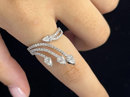 1.33 Carat Lab Diamond Pear shape in 14K White Gold