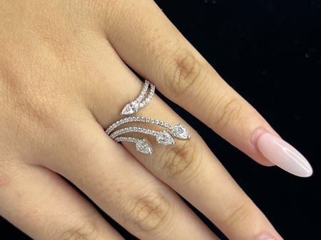 1.33 Carat Lab Diamond Pear shape in 14K White Gold