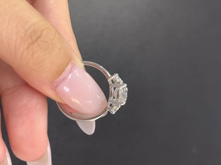 2.54 Carat Cushion cut Lab Diamond in 14K White Gold