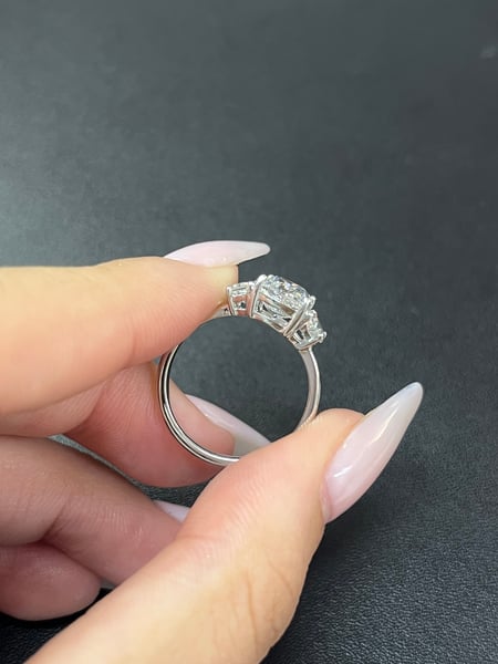 2.54 Carat Cushion cut Lab Diamond in 14K White Gold