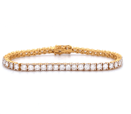 3.86 ct 14K Yellow Gold Tennis Bracelet Lab Diamond