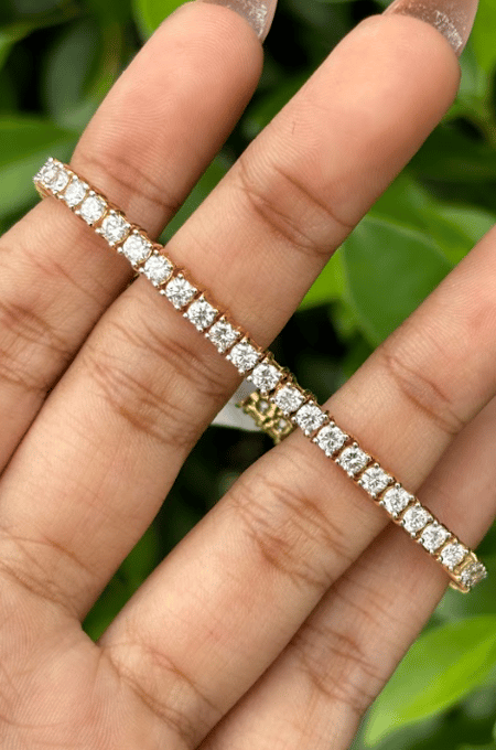 3.86 ct 14K Yellow Gold Tennis Bracelet Lab Diamond
