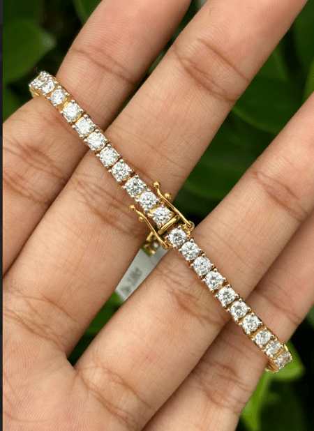 3.86 ct 14K Yellow Gold Tennis Bracelet Lab Diamond
