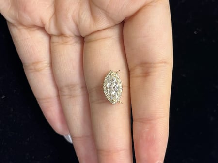 1.03 Carat Marquise Lab Diamond in 14K Yellow Gold Pendant
