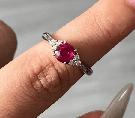 1.02 Carat Ruby PT900 ring