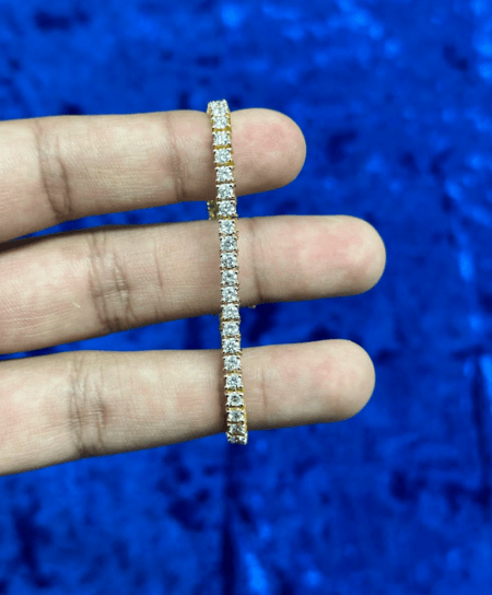 3.86 ct 14K Yellow Gold Tennis Bracelet Lab Diamond