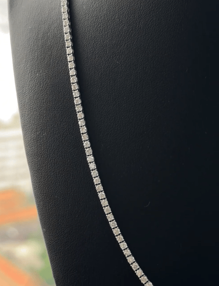 7.91 carat Round Lab Diamond in 15.11 grams 18K White Gold Nacklace