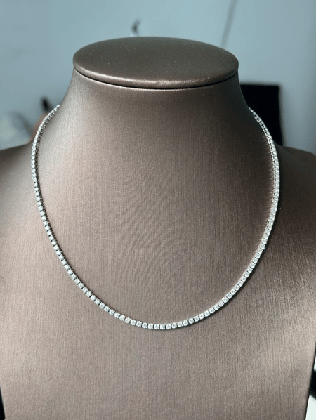 7.91 carat Round Lab Diamond in 15.11 grams 18K White Gold Nacklace
