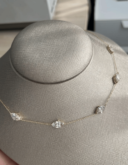 5.26 carat Marquise Lab Diamond in 4.11 grams 14K Yellow Gold Pendant