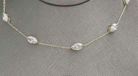 5.26 carat Marquise Lab Diamond in 4.11 grams 14K Yellow Gold Pendant