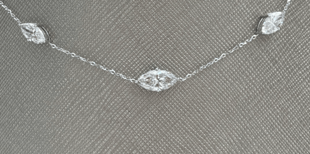3.55 carat Marquise Lab Diamond in 3.18 grams 14K White Gold Pendant