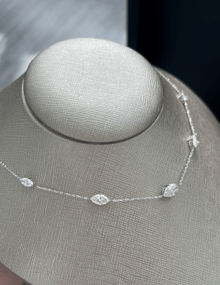 3.55 carat Marquise Lab Diamond in 3.18 grams 14K White Gold Pendant