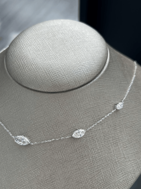 3.55 carat Marquise Lab Diamond in 3.18 grams 14K White Gold Pendant