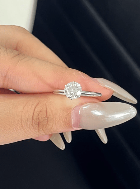 1.01 carat Round Lab Diamond 14K White Gold Solitaire ring