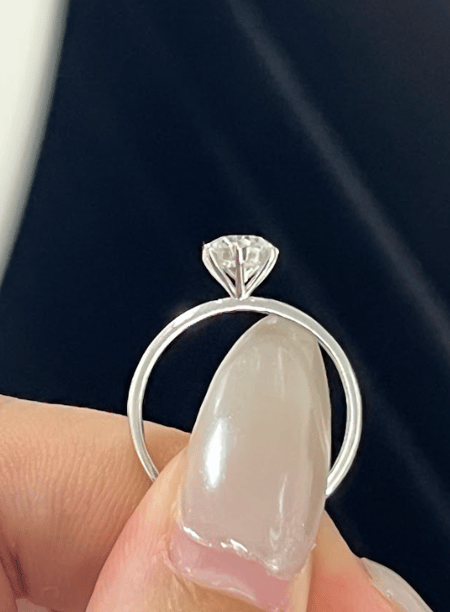 1.01 carat Round Lab Diamond 14K White Gold Solitaire ring