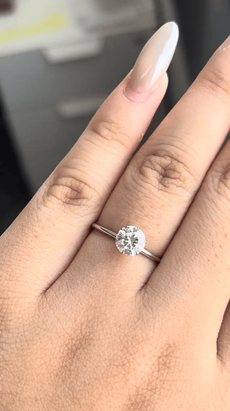 1.01 carat Round Lab Diamond 14K White Gold Solitaire ring