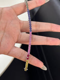 11.6 Carat Lab Rainbow Sapphire 14KWG Bracelet