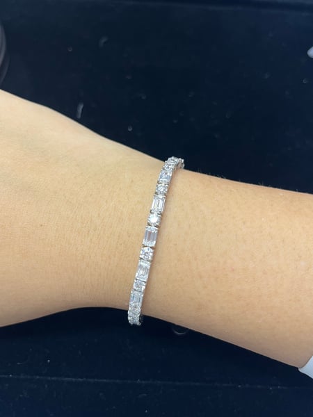 10.04 Carat Lab Diamond Silver Bracelet