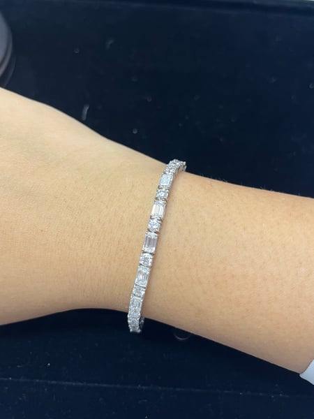 10.04 Carat Lab Diamond Silver Bracelet