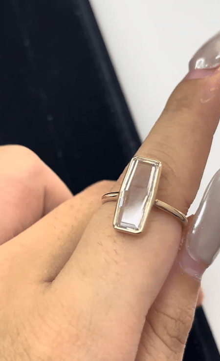 2.46 Carat Portrait Cut Lab Diamond 14K Yellow Gold Ring