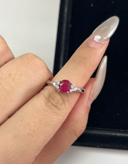 1.02 Carat Ruby PT900 ring