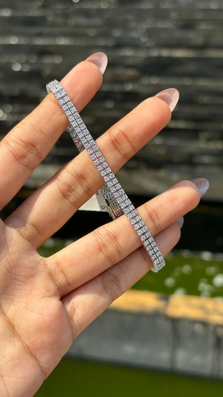 4.15 ct Lab Diamond 18K White Gold Tennis Bracelet