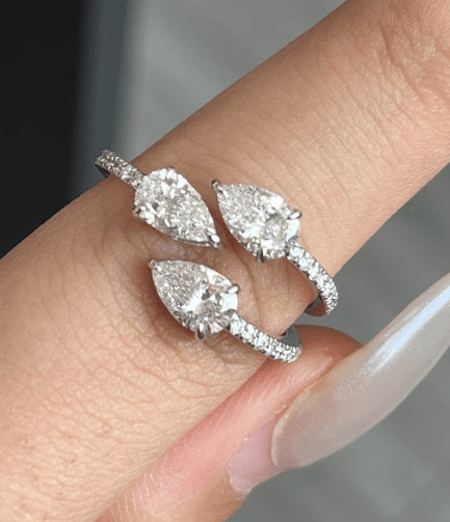1.37 carat Pear shape Lab Diamond 14K White Gold ring
