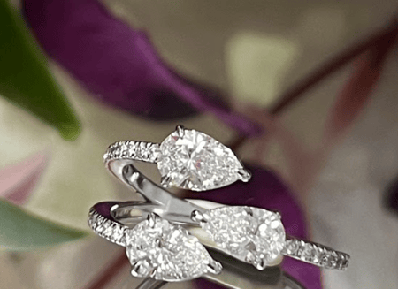 1.37 carat Pear shape Lab Diamond 14K White Gold ring