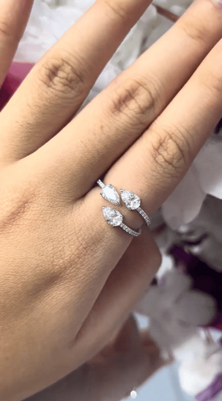 1.37 carat Pear shape Lab Diamond 14K White Gold ring