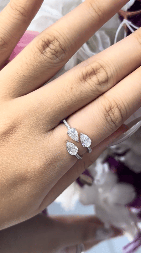 1.37 carat Pear shape Lab Diamond 14K White Gold ring