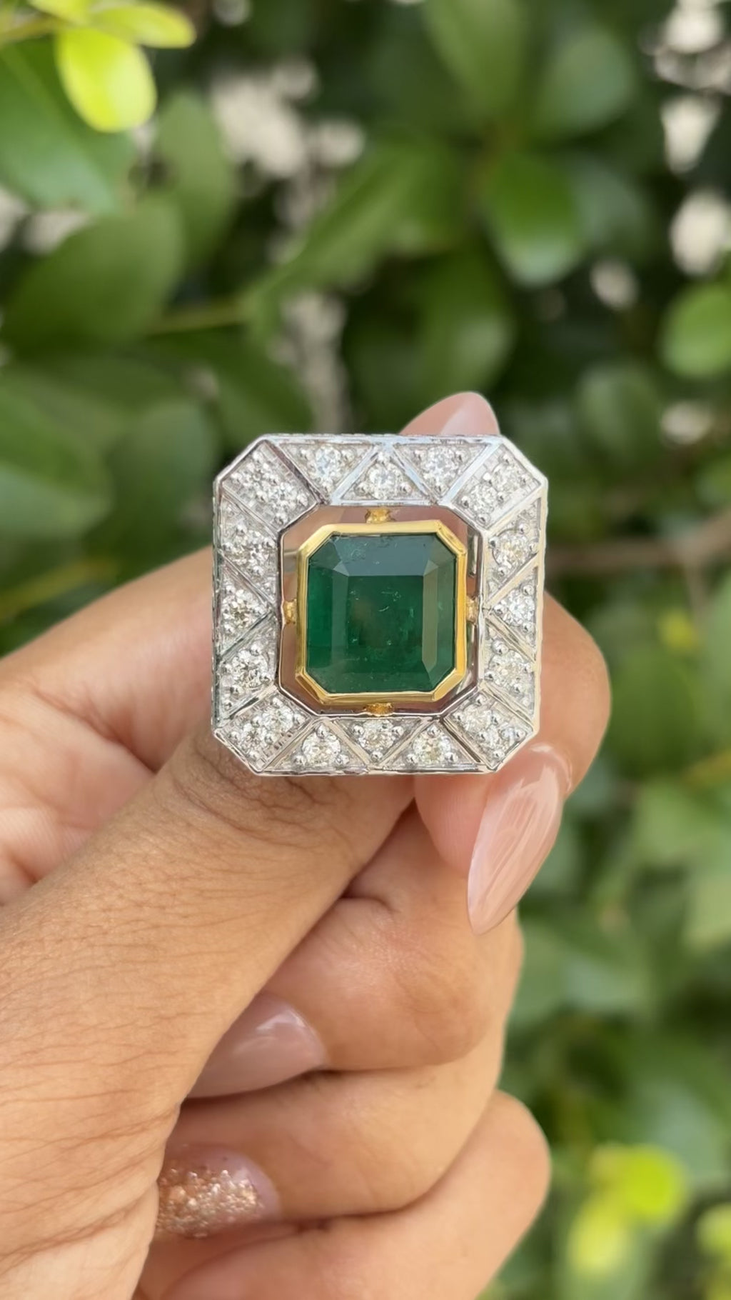 5.22 Carat Emerald Ring in 18K White Gold
