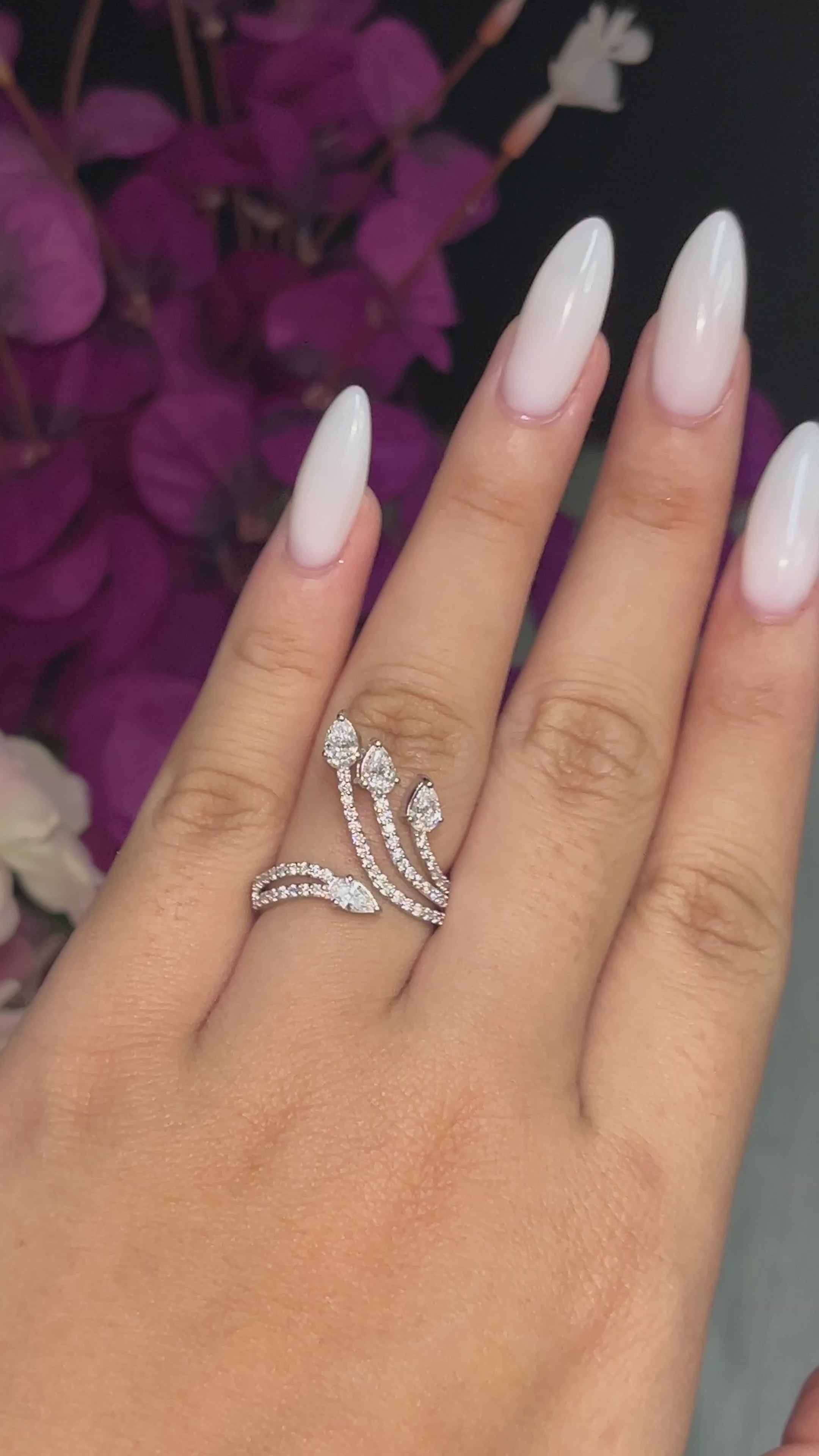 1.33 Carat Lab Diamond Pear shape in 14K White Gold
