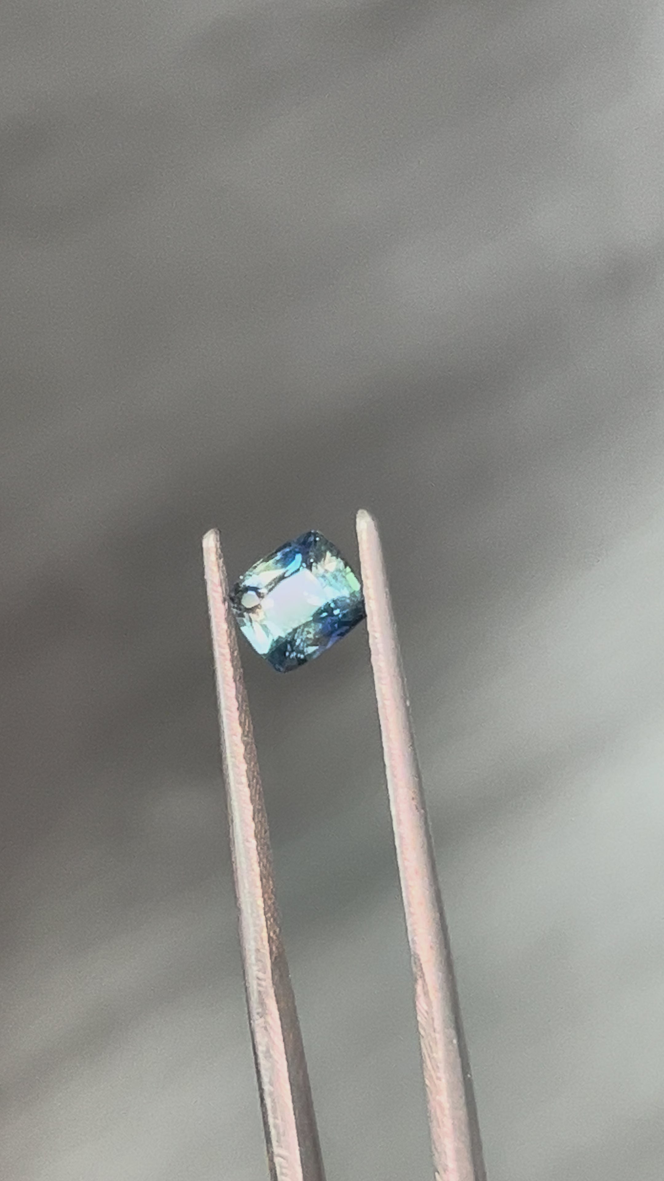 1.01 Carat Cushion Blue Green  Heat Sapphire Loose stone