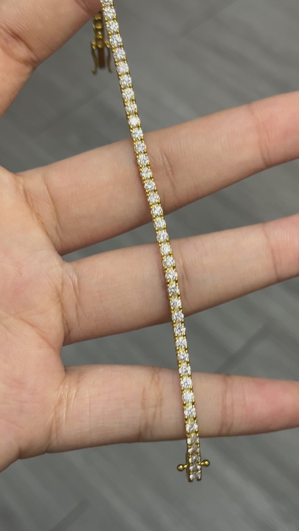 3.15 Carat Lab Diamond Bracelet in 18K Yellow Gold