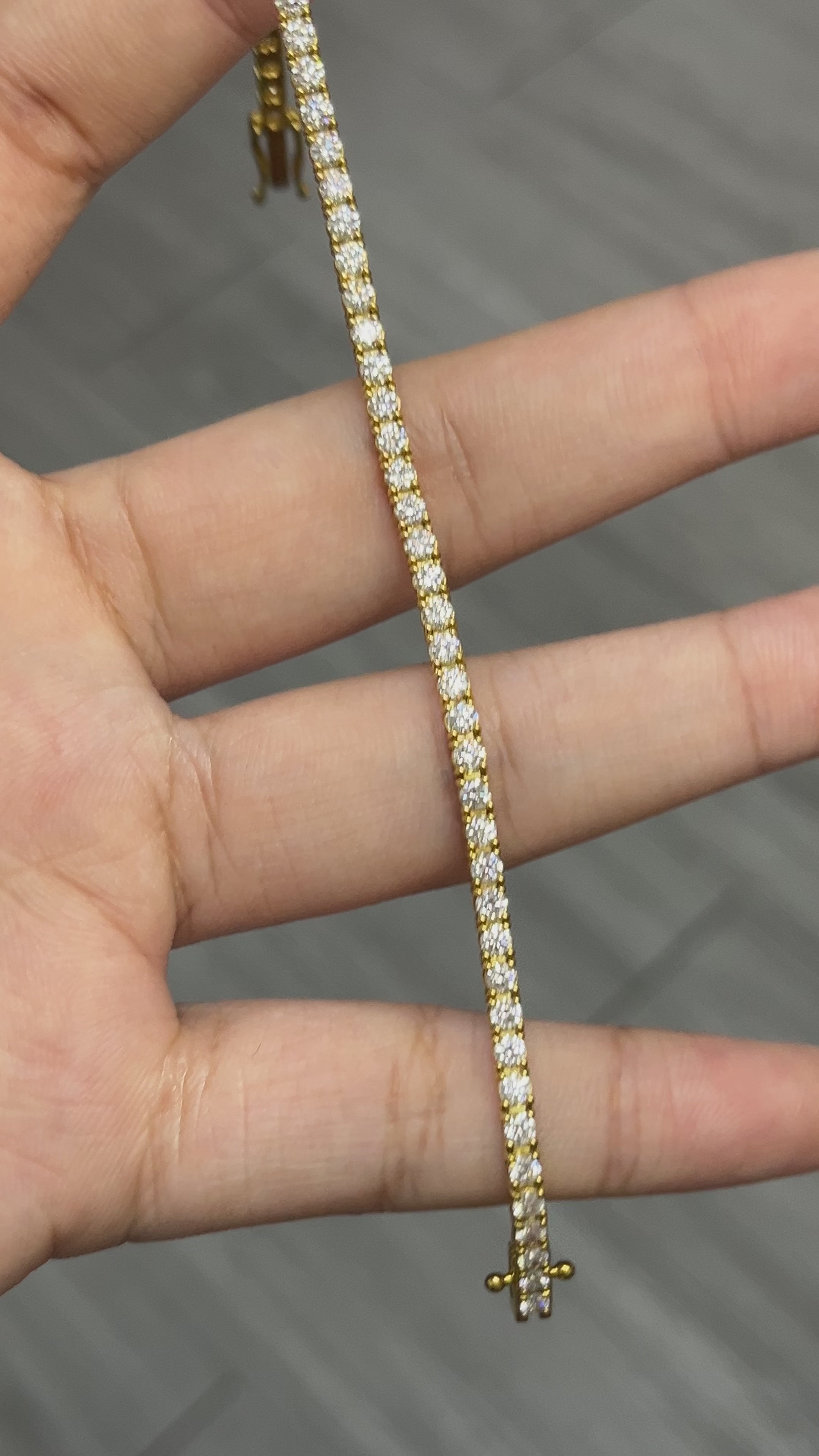 3.15 Carat Lab Diamond Bracelet in 18K Yellow Gold