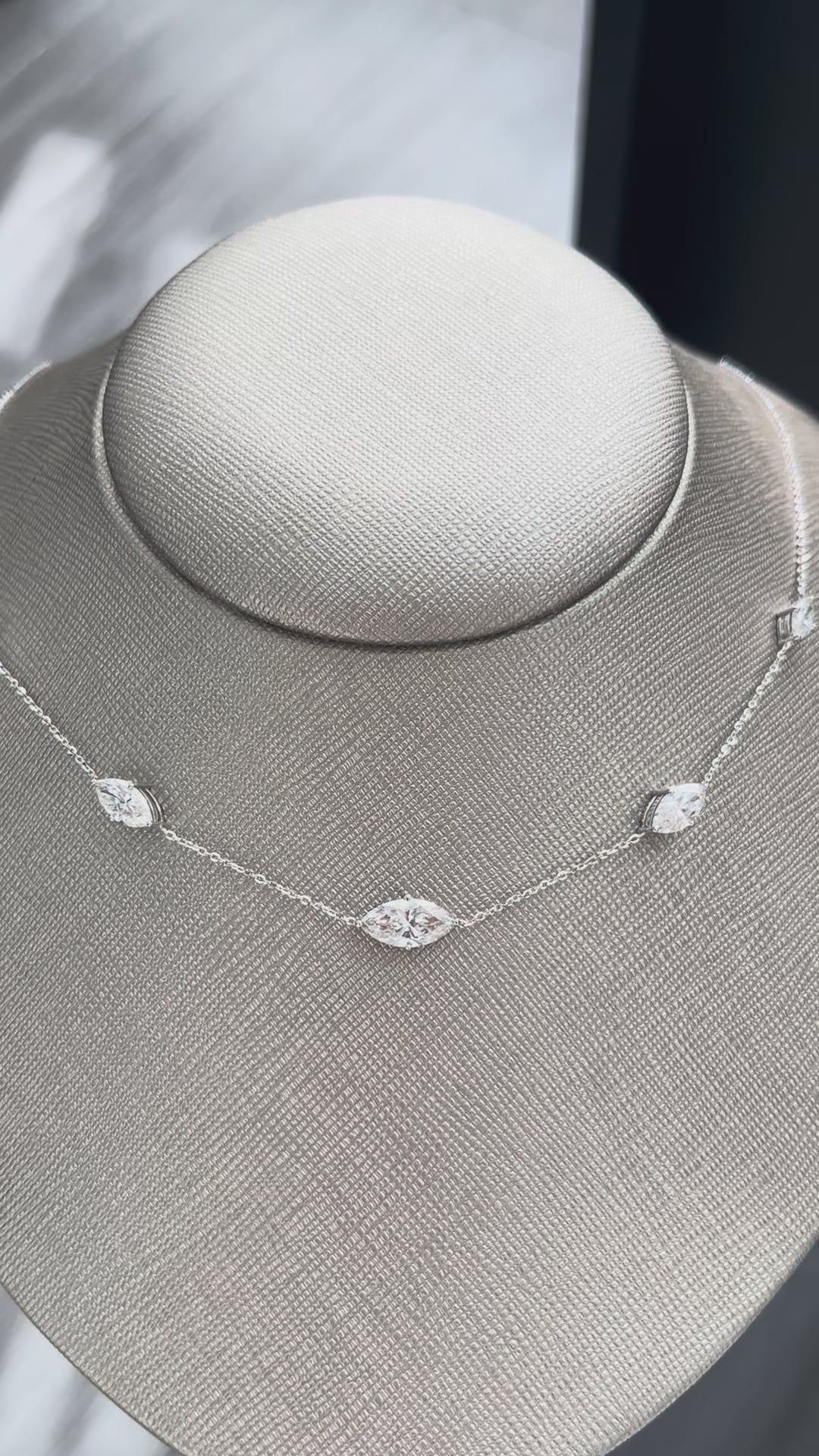 3.55 carat Marquise Lab Diamond in 3.18 grams 14K White Gold Pendant