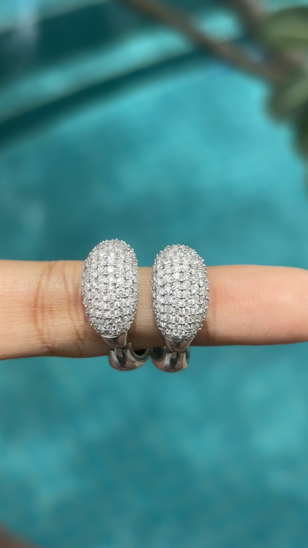 Natural 1.59 Carat Diamond Earrings in 18K White Gold