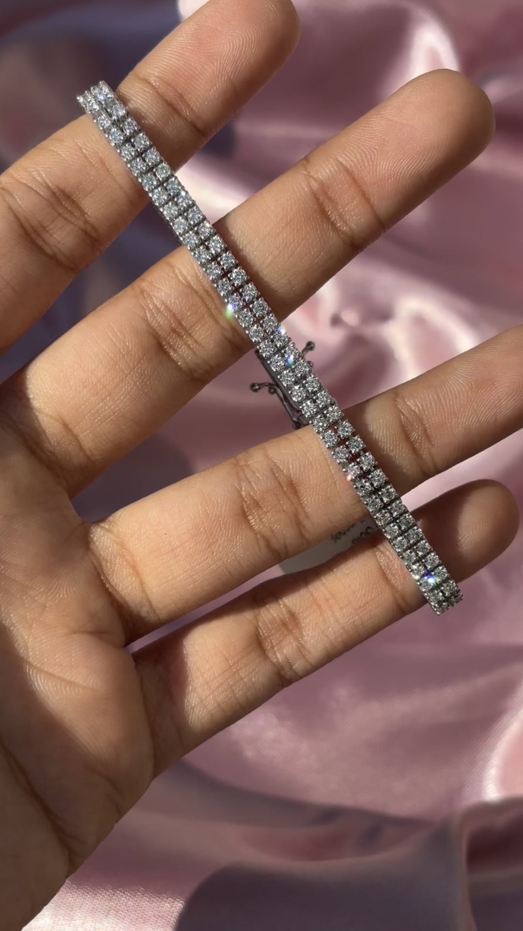 4.15 ct Lab Diamond 18K White Gold Tennis Bracelet