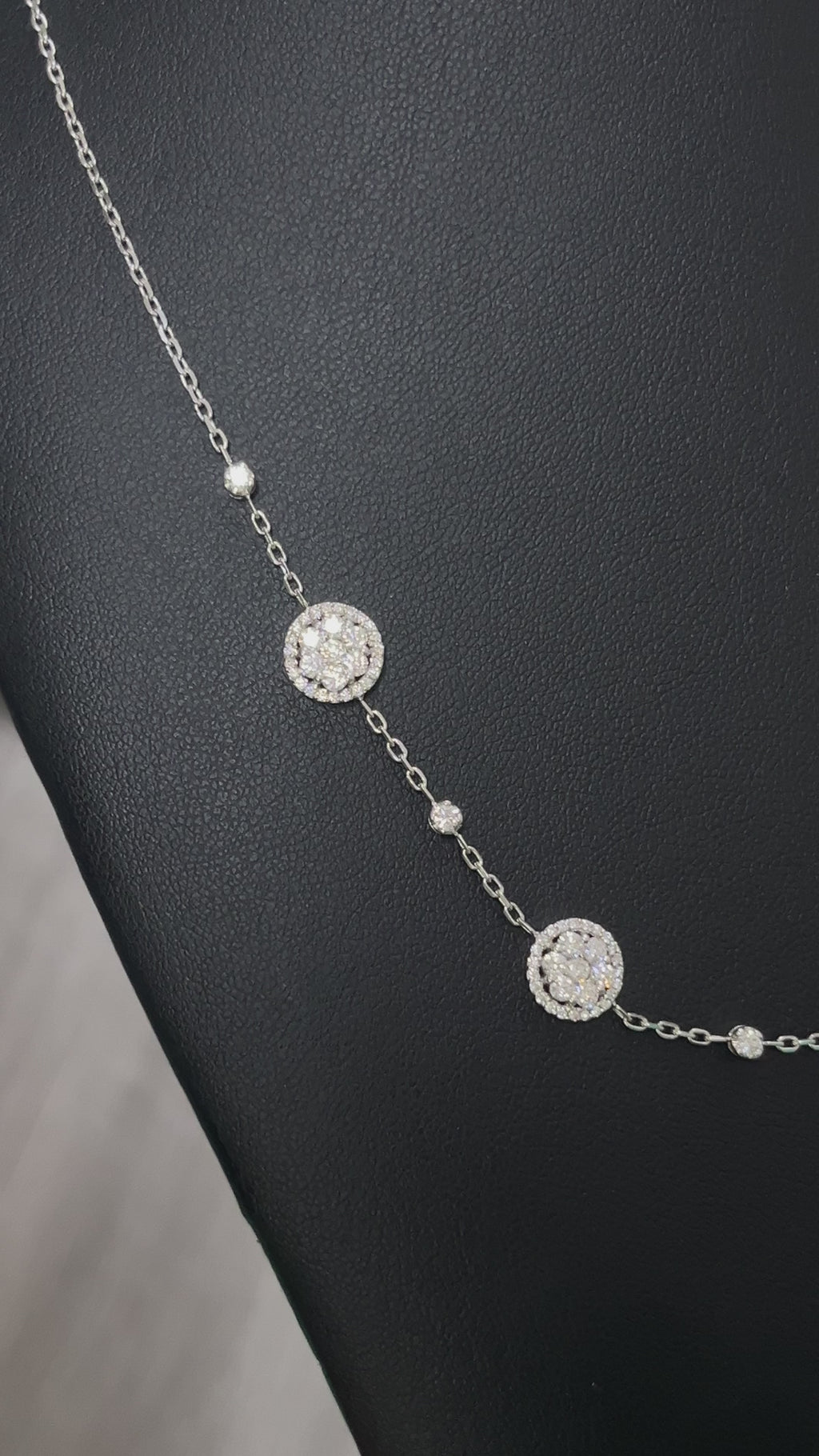 1.64  Carat Natural Diamonds in 18K WG  Necklace