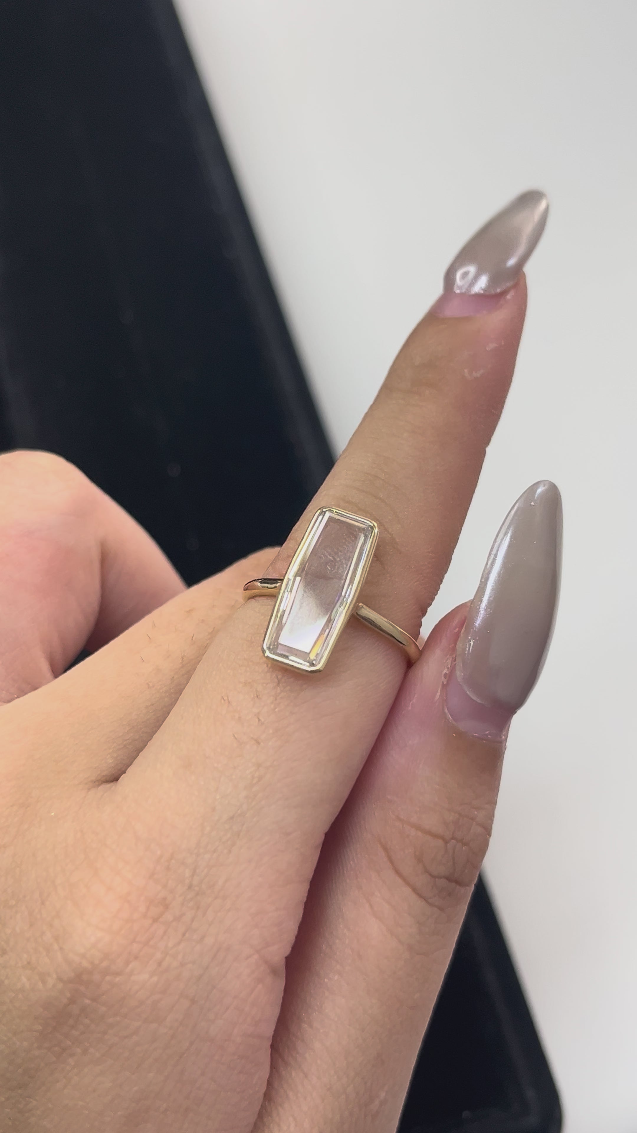 2.46 Carat Portrait Cut Lab Diamond 14K Yellow Gold Ring