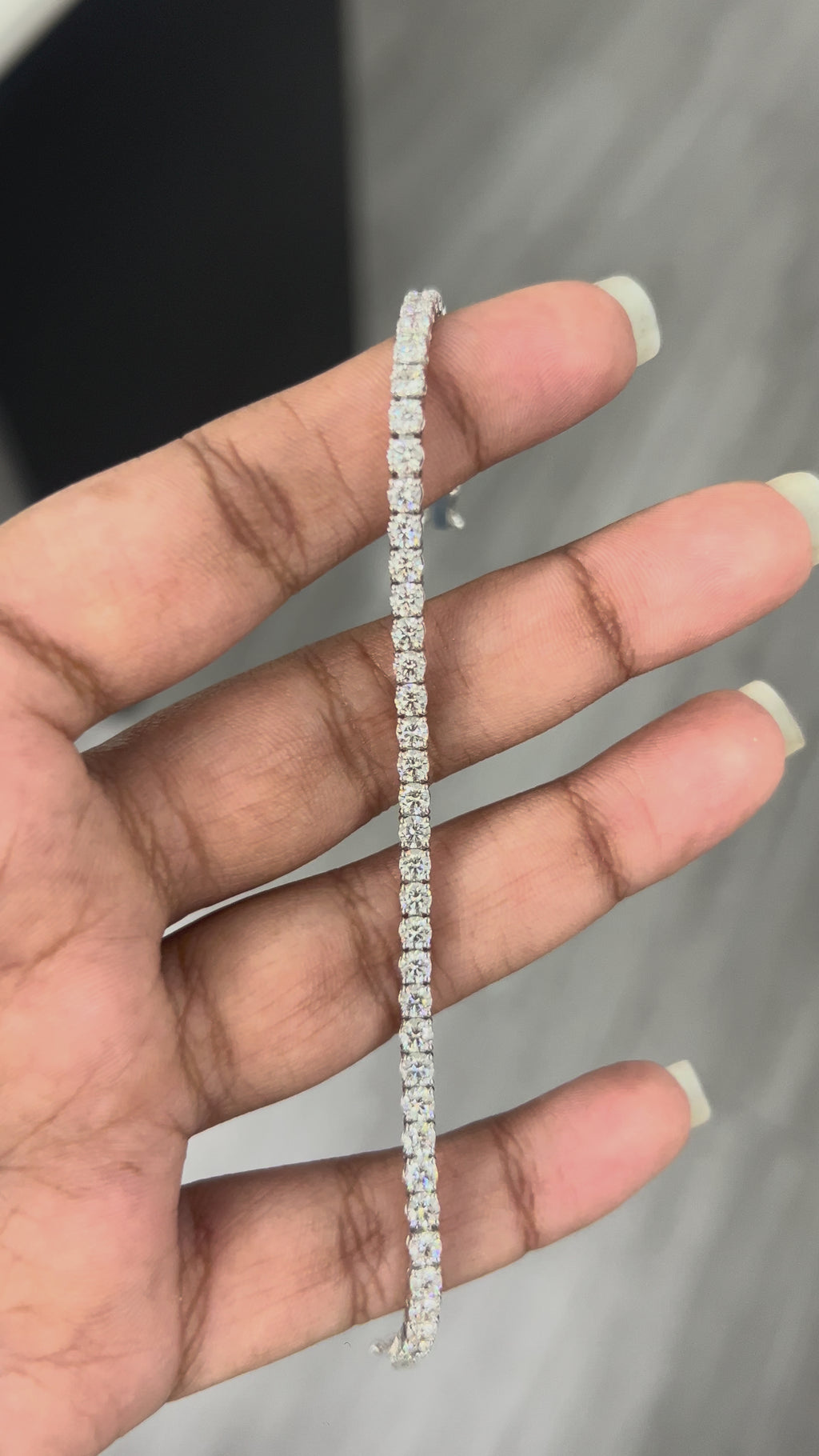 5.08 Carat Round Lab Diamond in 14K WG Bracelet
