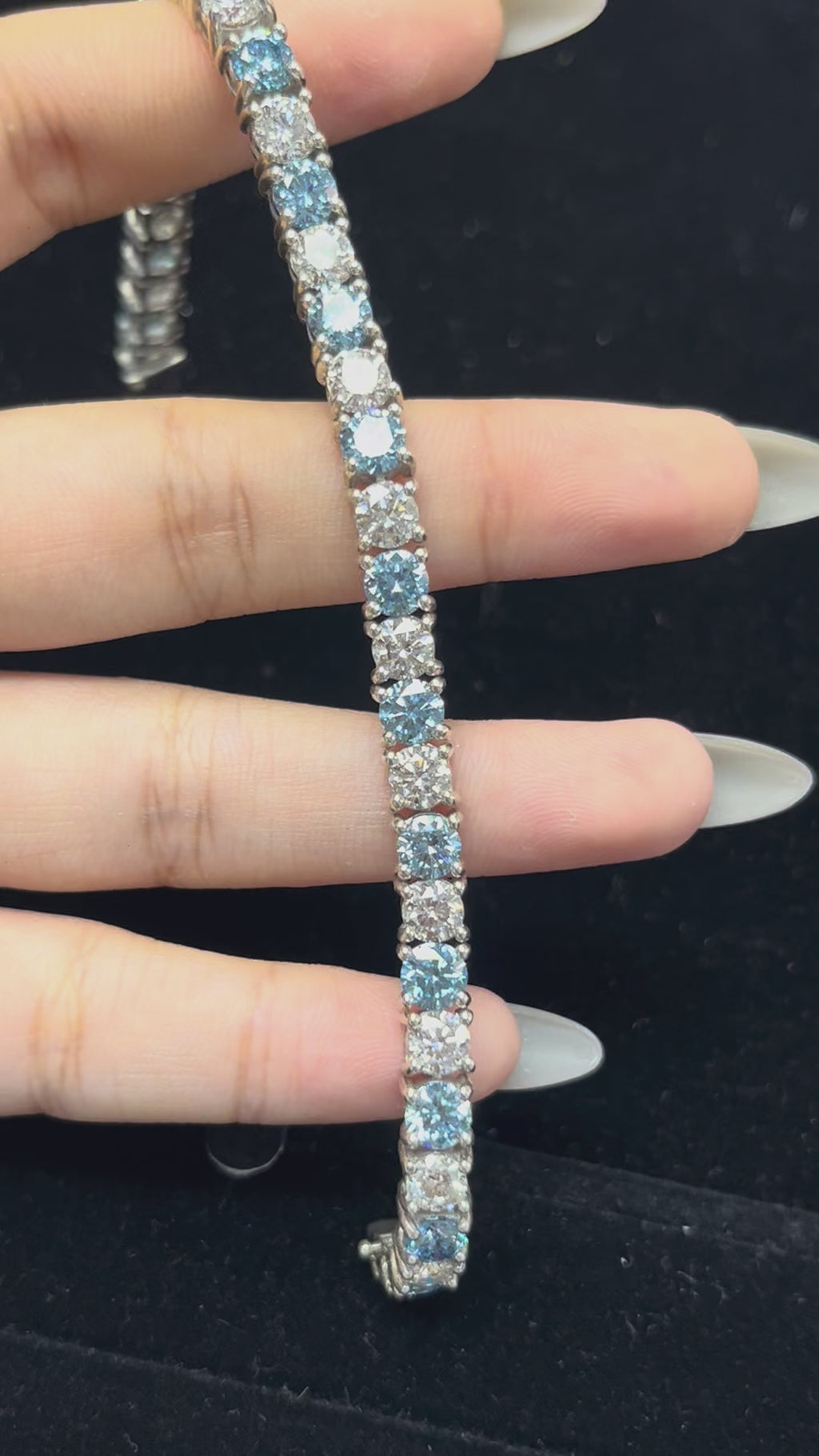 15.89 Carat Lab Diamond Tennis Bracelet in Silver