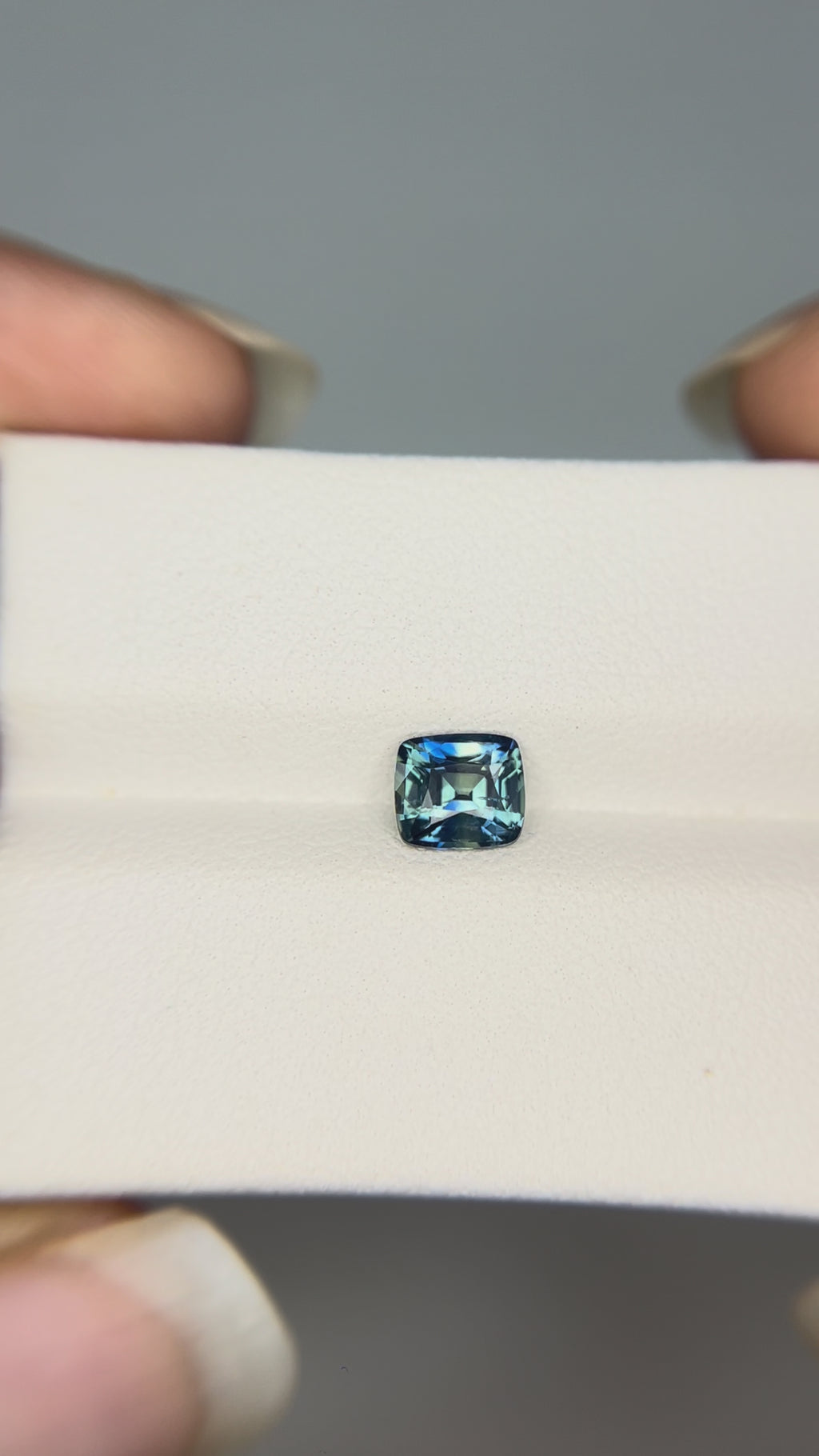 1.01 Carat Cushion Blue Green  Heat Sapphire Loose stone