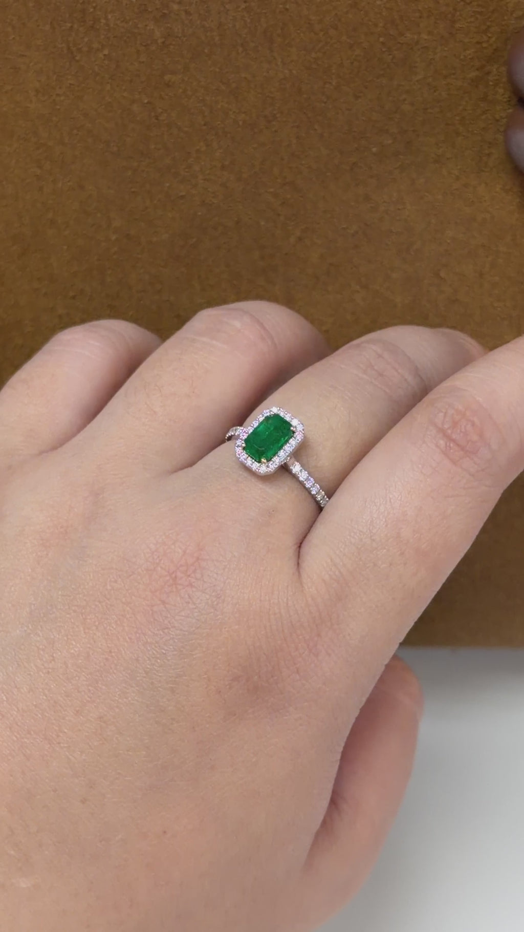 1.2 Carat Natural Emerald in  14K WG Ring